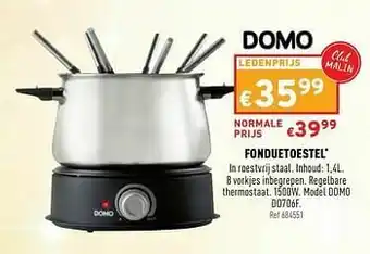 Trafic Fonduetoestel domo do706f aanbieding