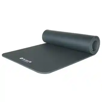 Decathlon Yogamat - Fitness Mat met Draagriem - Extra dik 10 mm - Grijs aanbieding