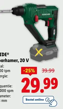 Lidl PARKSIDE Accuboorhamer, 20 V aanbieding