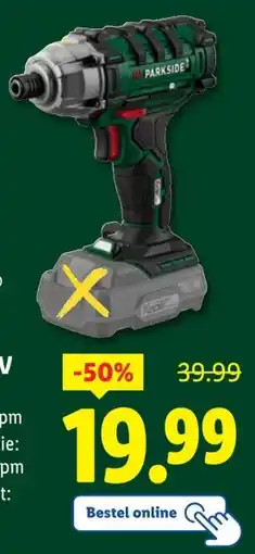 Lidl PARKSIDE Accuslag- schroeven- draaier, 20 V aanbieding