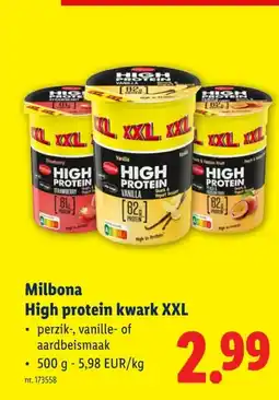 Lidl Milbona High protein kwark XXL aanbieding