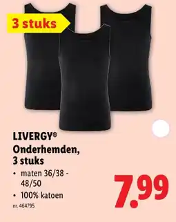 Lidl LIVERGYⓇ Onderhemden,3 stuks aanbieding