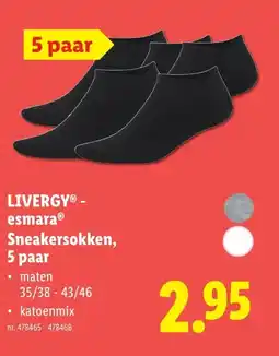 Lidl LIVERGY - esmaraⓇ Sneakersokken, 5 paar aanbieding