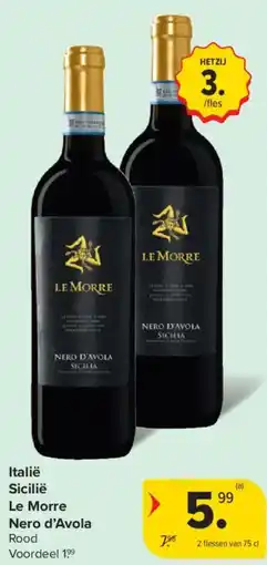 Carrefour Market Sicilië Le Morre Nero d'Avola Rood aanbieding