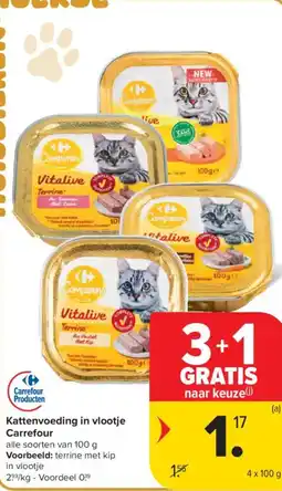 Carrefour Market Kattenvoeding in vlootje Carrefour aanbieding