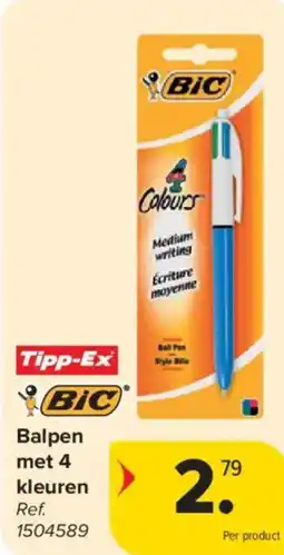 Carrefour Market Balpen met 4 kleuren aanbieding