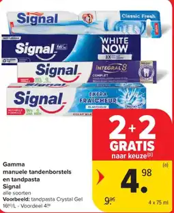 Carrefour Market Signal Gamma manuele tandenborstels en tandpasta aanbieding