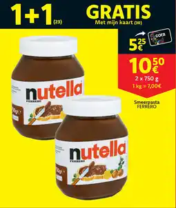 Cora Nutella ferrero smeerpasta aanbieding