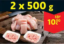 Cora Kipfilet in blokjes aanbieding