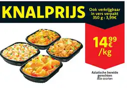 Cora Aziatische bereide gerechten aanbieding