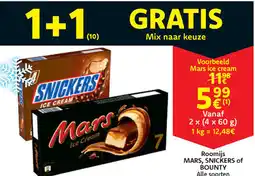 Cora Roomijs mars, snickers of bounty aanbieding