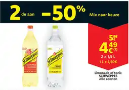 Cora Schweppes Limonade of tonic aanbieding