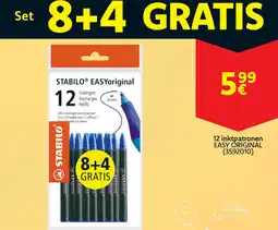 Cora Stabilo 12 inktpatronen easy original aanbieding
