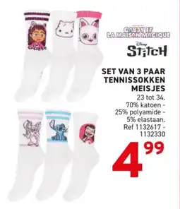 Trafic Set van 3 paar tennissokken meisjes aanbieding