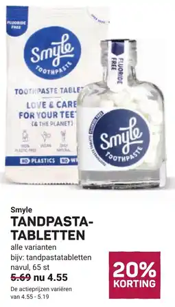 Ekoplaza Smyle Tandpasta- tabletten aanbieding