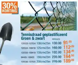 Cevo Tennisdraad geplastificeerd Groen & zwart aanbieding