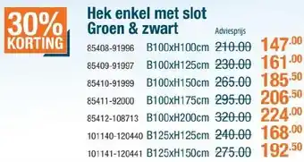 Cevo Hek enkel met slot Groen & zwart aanbieding