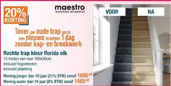 Cevo Rechte trap kleur florida eik aanbieding