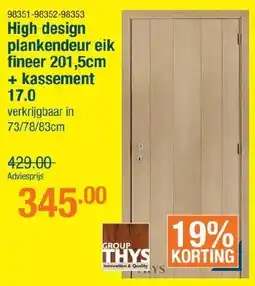 Cevo High design plankendeur eik fineer + kassement 17.0 aanbieding