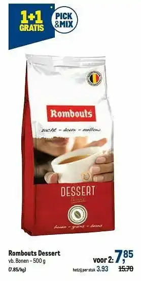 Makro Rombouts dessert bonen aanbieding