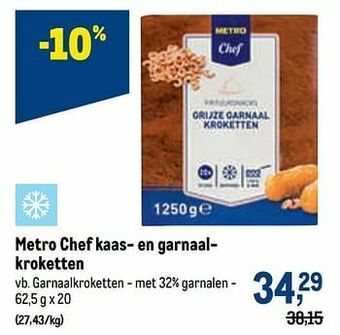 Makro Metro chef kaas- en garnaalkroketten aanbieding