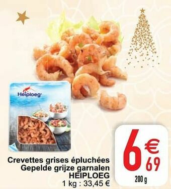 Crevettes grises épluchées gepelde grijze garnalen heiploeg