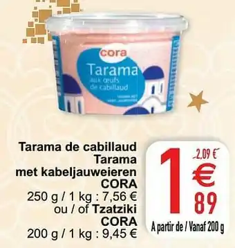Cora Tarama de cabillaud tarama met kabeljauweieren cora aanbieding