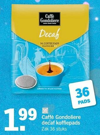 Caffè gondoliere decaf koffiepads
