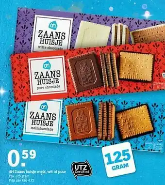 Albert Heijn Ah zaans huisje melk wit of puur aanbieding