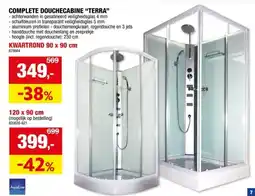 Hubo Aqualine Terra complete douchecabine 90x120x230 cm rechts aanbieding