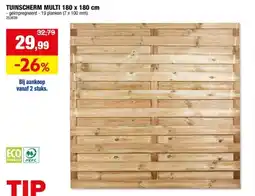 Hubo Cartri tuinscherm recht 180x180 cm geà¯mpregneerd aanbieding