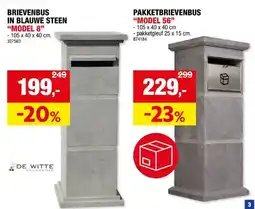 Hubo De Witte Model 8 brievenbus blauwe hardsteen aanbieding
