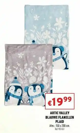 Trafic Artic valley blauwe flanellen plaid aanbieding