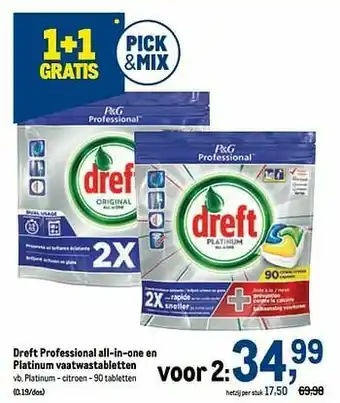 Makro Dreft platinum vaatwastabletten citroen aanbieding