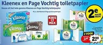 Kruidvat Kleenex balsam + page vochtig toiletpapier aanbieding