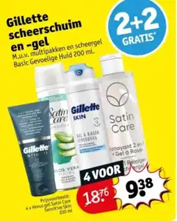 Kruidvat Gillette scheerschuim en -gel aanbieding