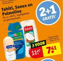 Kruidvat Tahiti Sanex en Palmolive aanbieding