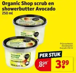 Kruidvat Organic shop scrub en showerbutter avocado aanbieding
