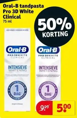Kruidvat Oral-B tandpasta Pro 3D White Clinical aanbieding