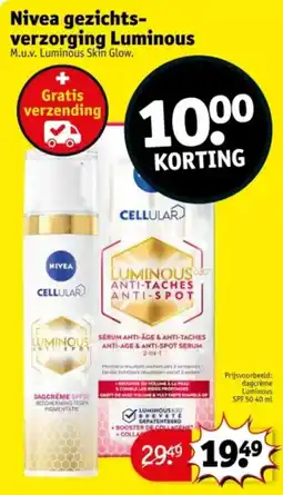 Kruidvat Nivea gezichts- verzorging Luminous aanbieding