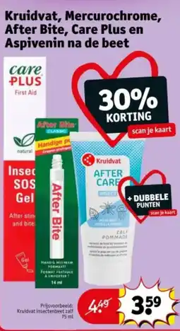 Kruidvat Kruidvat Mercurochrome After Bite, Care Plus en Aspivenin na de beet aanbieding