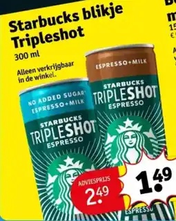 Kruidvat Starbucks blikje Tripleshot aanbieding