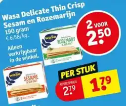 Kruidvat Wasa delicate thin crisp sesam en rozemarijn aanbieding