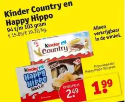 Kruidvat Kinder Country en Happy Hippo aanbieding