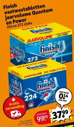 Kruidvat Finish vaatwastabletten jaarvolume quantum en power aanbieding