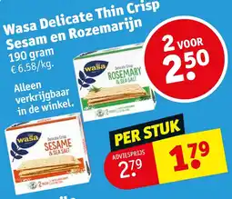 Kruidvat Wasa Delicate Thin Crisp Sesam en Rozemarijn aanbieding
