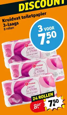 Kruidvat Kruidvat toiletpapier 3-laags aanbieding