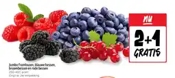 Jumbo Jumbo frambozen, blauwe bessen, braambessen en rode bessen aanbieding