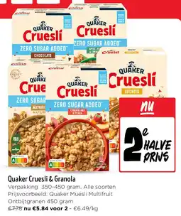 Jumbo Quaker Cruesli & Granola aanbieding