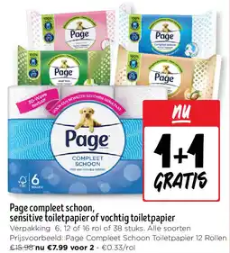 Jumbo Page compleet schoon, sensitive toiletpapier of vochtig toiletpapier aanbieding
